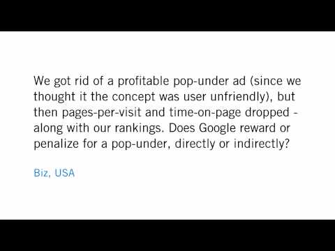 Matt Cutts: Do pop-unders affect ranking?