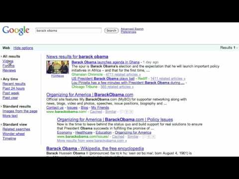 Matt Cutts: Matt Cutts demonstrates a few features of the “Search Options” panel in Google search